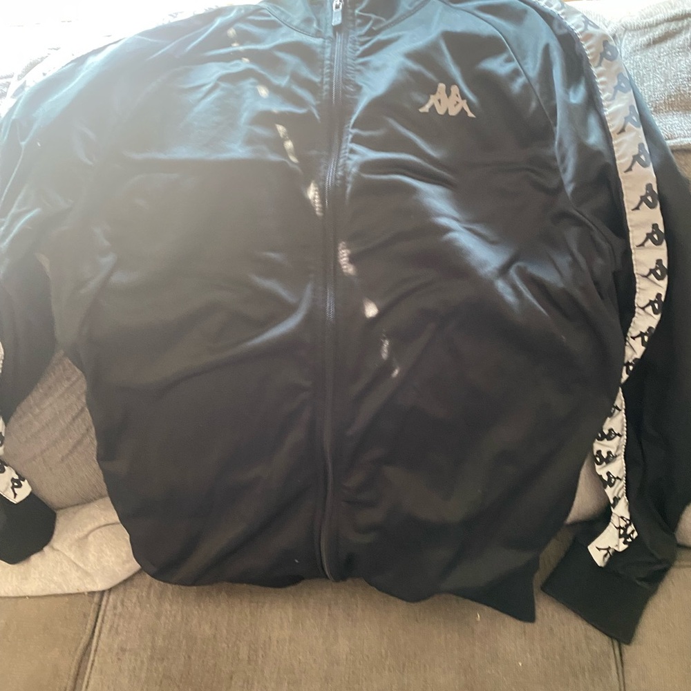 Kappa Black and White Logo Track Jacket